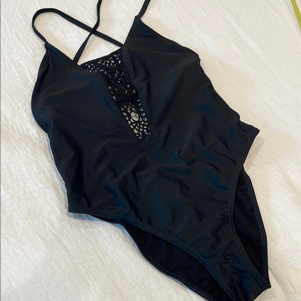 Xhilaration Black One Piece Swimsuit